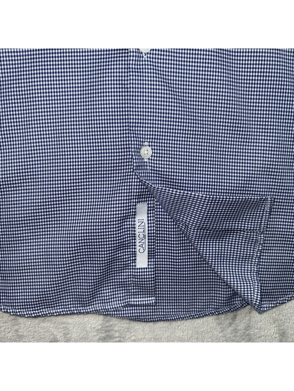 Arturo Calle Mens M Blue Check Dress Shirt Regular Fit Long Sleeve Button Preppy - Picture 5 of 11